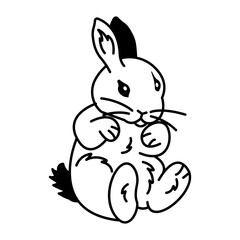 Doodle style icon of sitting hare 