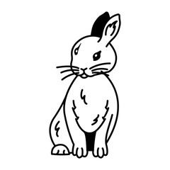 Drawing style icon of hare character 