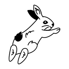 Hand drawn icon of rabbit hop  
