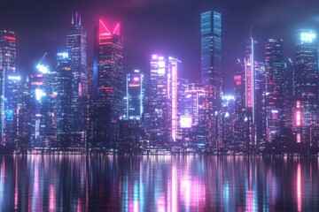 Fototapeta premium Futuristic smart city skyline