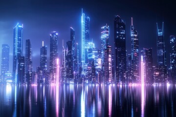 Obraz premium Futuristic smart city skyline