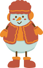 cute vector flat illustration of Christmas celebration snowman santa claus, seamless pattern design