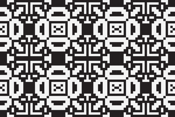 Ethnic seamless monochrome pattern. Aztec geometric background. Tribal print. Navajo fabric. Modern abstract wallpaper. Vector illustration.