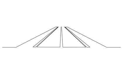 continuous line of highway.drawing of one line of road.urban highway line vector illustration