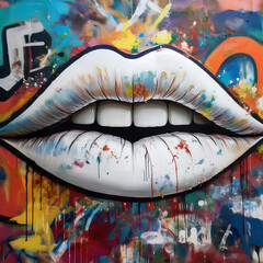  A Dynamic Close-Up of Stylized Lips in Motion