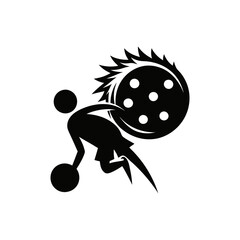 Pickleball silhouette vector