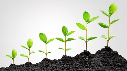 Naklejka premium A 3D representation of a scaling business concept, featuring upward-moving graphs and icons symbolizing growth. The image showcases various elements such as arrows, charts, and financial symbols,