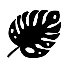 Black silhouette of fern leaf 