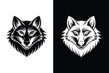 Simple Wolf Head icon silhouette Vector Illustration. Wolf icon vector animal illustration black white