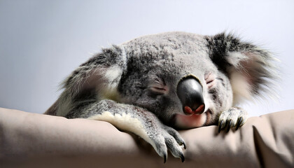 Cozy Koala Napping on a Sofa