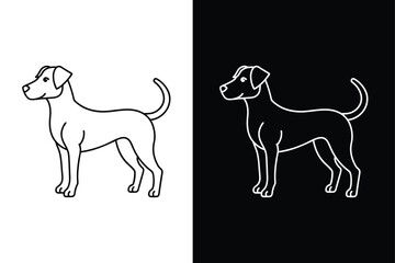 Minimal Dog Icon. Monoline Outline Art for Pet Enthusiasts