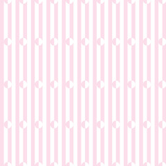 Seamless pattern of vertical pink stripes with circles simple geometric background