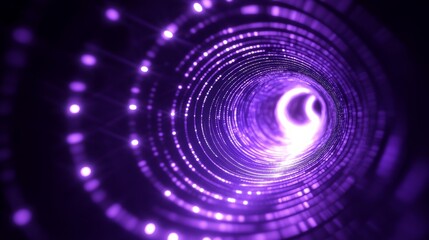 Abstract Purple Light Tunnel.
