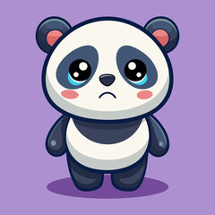 Download Cute Panda Crying Cartoon Vector Icon Illustration. Eps File For Design.