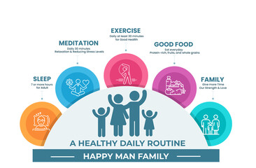 Health Circle  with family vector - health vector 