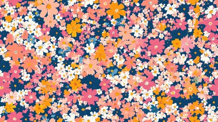 Charming floral design featuring a ditsy print with randomly scattered motifs Elegant template ideal for fashion prints Includes small colorful flowers Trendy seamless floral pattern suitable for
