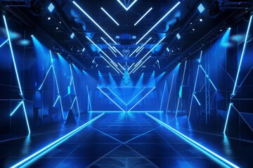 Fototapeta premium Neon Lights Stage Design