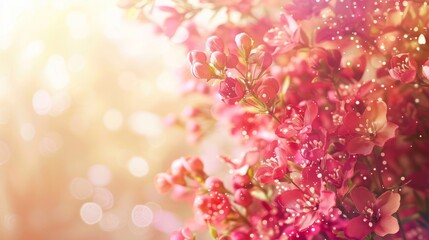 Fototapeta premium Vibrant spring flowers background featuring a colorful array of blossoms perfect for valentine’s day, mother’s day, and international women’s day cards, capturing the essence of love and celebration i