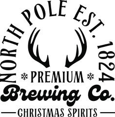 north pole est. 1824 premium brewing co. christmas spirits