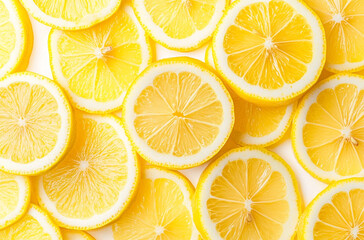 Fototapeta premium lemon slices on white background