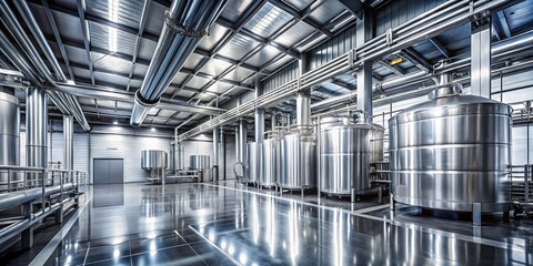 Obraz premium Luxurious metallic silver finish boasts a chrome-like sheen that radiates light in modern industrial spaces, infusing
