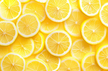 lemon slices on white background