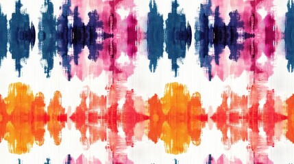 Abstract Ikat Pattern Gradient Seamless Design Dot Watercolor Tie Dye Effect Ethnic Handcrafted Flower Motif Ink Water Shape Spot Tie Dye Canvas Tie Dye Watercolor Fabric Texture Wash Dot Pattern