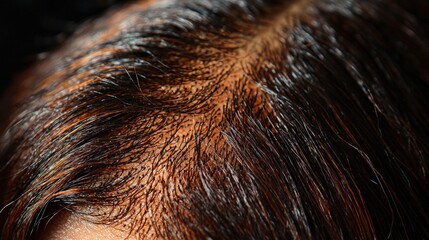 Closeup of Hair Follicles and Scalp