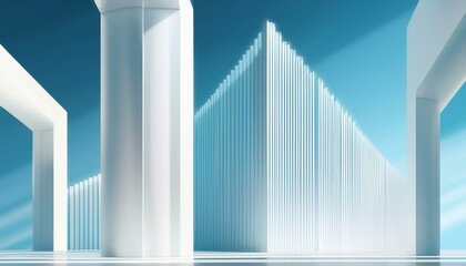 Minimalist Architectural Corner with Overhead Lighting