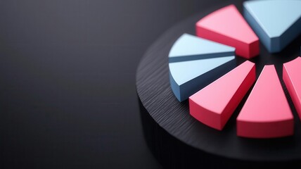 Obraz premium Neoncolored financial dashboard for real estate, featuring bright pink and blue graphs tracking house prices, market trends, and mortgage rates, 3D illustration