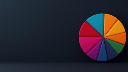 Fototapeta premium Neon financial dashboard for real estate portfolios, displaying colorful graphs on rental income, property investments, and housing market trends, 3D illustration