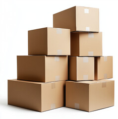 Obraz premium multiple rectangular boxes stacked on each other vertically on white bcakground 