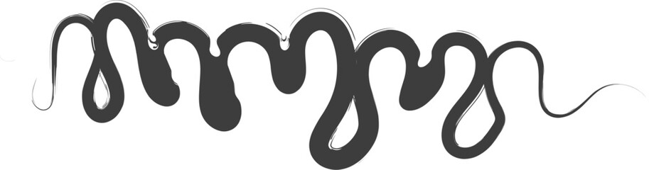 Abstract black brushstroke with fluid, wavy lines, representing creativity and artistic expression.