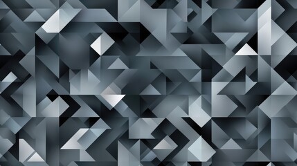 Fototapeta premium Geometric background featuring a mosaic pattern in shades of gray showcasing graphic design elements Abstract geometric backdrop with a seamless pattern of shapes and tiles highlighting stylized a