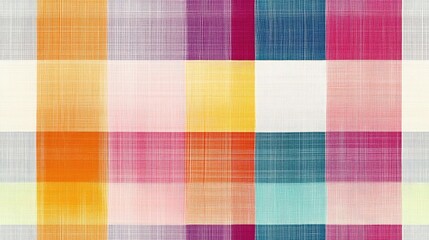 Fototapeta premium abstract texture multicolored gingham pattern simple intersecting striped background geometric weave illustration for textile and graphic design applications