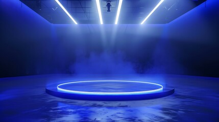 Ring line effect glow scene area round led platform round display stage game show floor emptiness