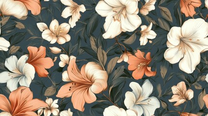Fototapeta premium Vintage floral pattern for seamless gift wrap and fabric design