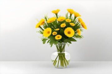 bouquet of sunflowers in a vase