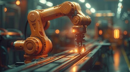 Industrial Robot Arm in Action