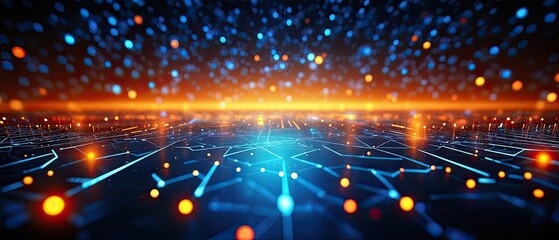 Obraz premium Abstract Digital Network Landscape