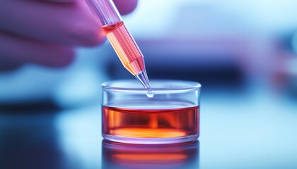 Closeup of a gene editing tool, such as CRISPR, in use by a researcher in a hightech lab