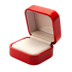 Empty red velvet opened gift jewelry box