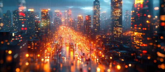 Obraz premium Rainy Night in the City