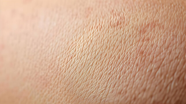 Close-Up Macro Photography of Human Skin Texture with Visible Wrinkles and Fine Lines