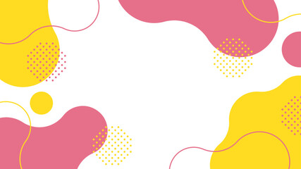 抽象的　フレーム　黄色　ピンク　シェイプ