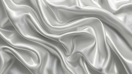 Obraz premium Abstract Silver Satin Fabric Draped and Flowing in Soft Waves, Creating a Smooth and Elegant Textured Background