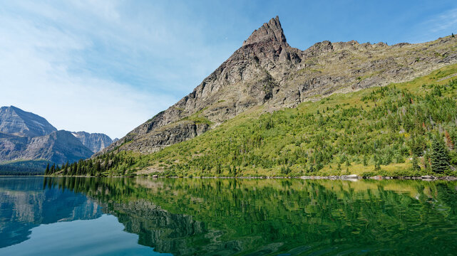 lake and mountains