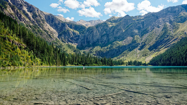lake and mountains