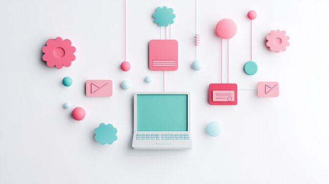 A diagram depicting the subscription model of SaaS, showcasing the recurring revenue stream of online services.