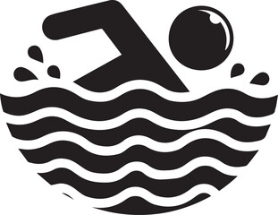Vector icon illustration of a swimmer